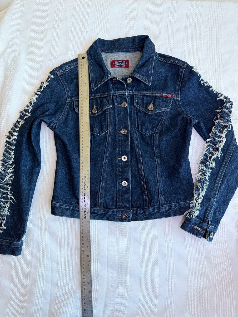 American Style (Eunina) Women's Dark Blue Denim Jacket with “Fendi!” Size L